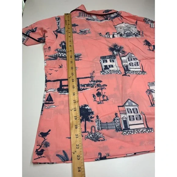 Katie Kime Pajama Set XXS Pink Charleston SC Toile Woven NWOT 2 Piece